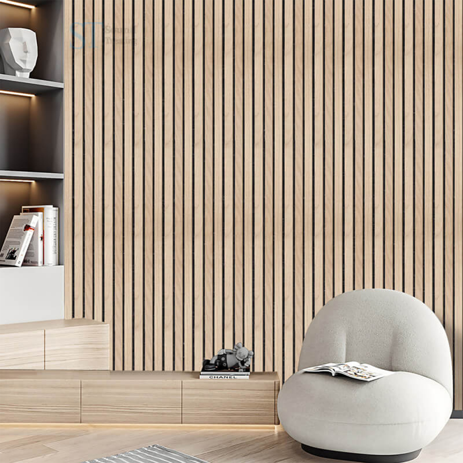 Slat Wooden Fiber Acoustic Panels Sound Proof Wall