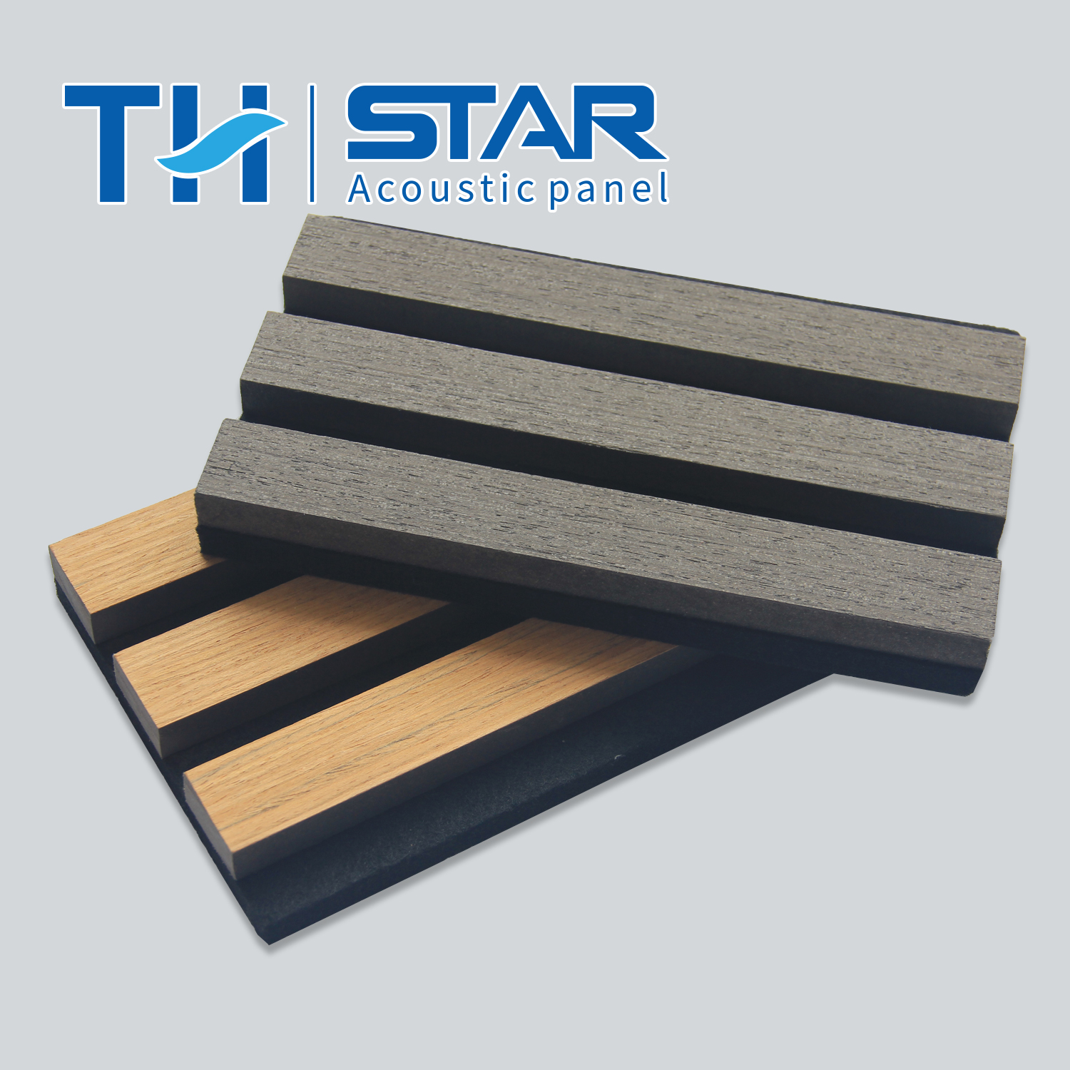 Fireproof polyester fiber wooden slats acoustic wall panel