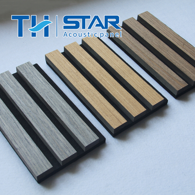 Fireproof polyester fiber wooden slats acoustic wall panel