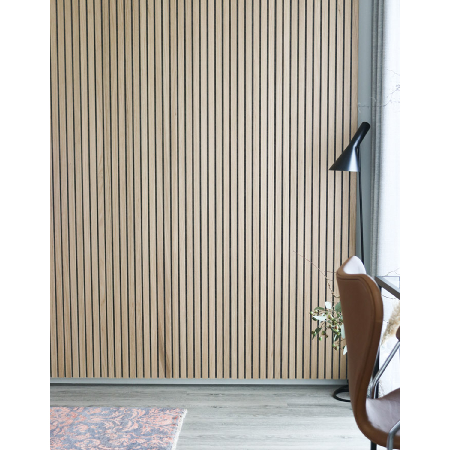 Slatted Wood Acoustic Panels for Indoor Soundproof