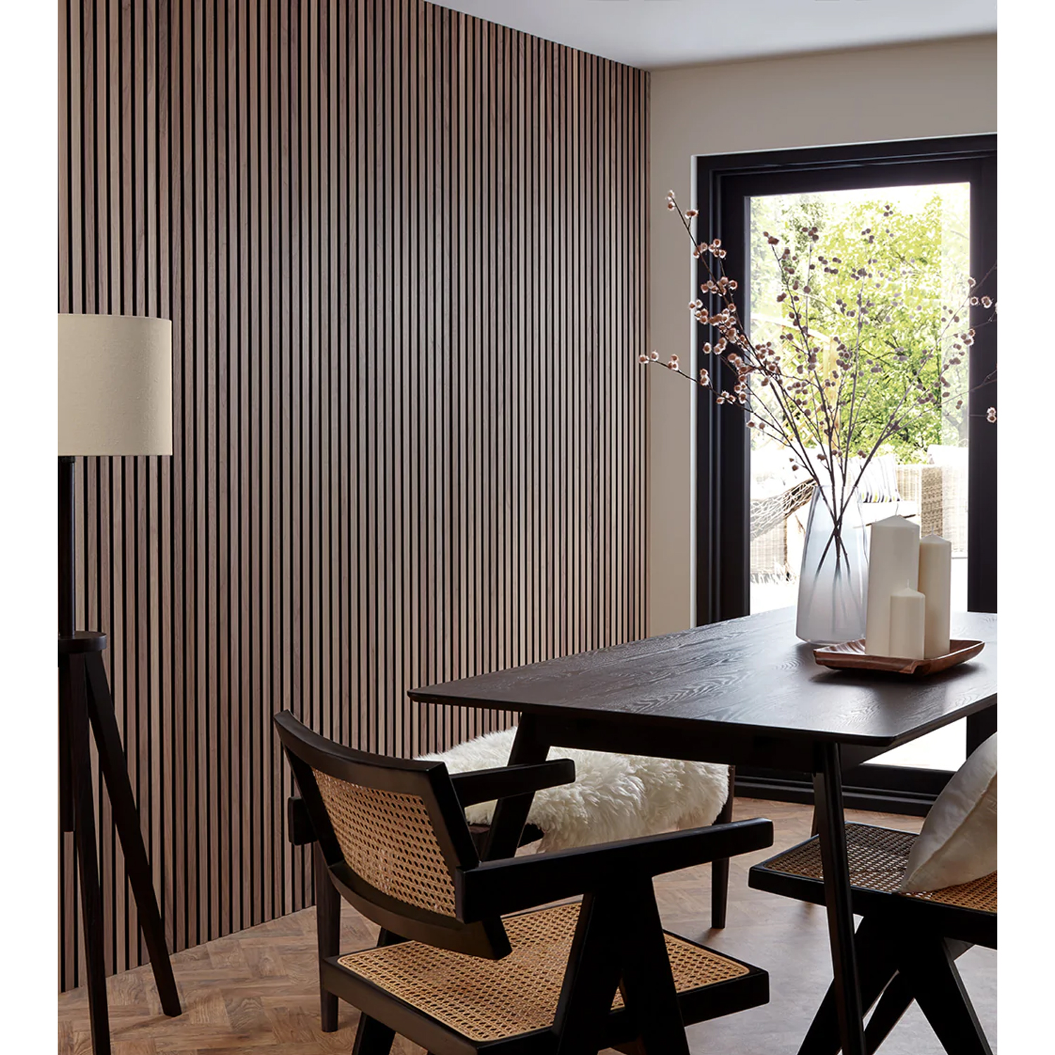 Wall Wood Veneer Panel Oak Slat Wood 