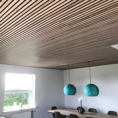 Decorative Wood Veneer Acoustic Panels Wooden Slats