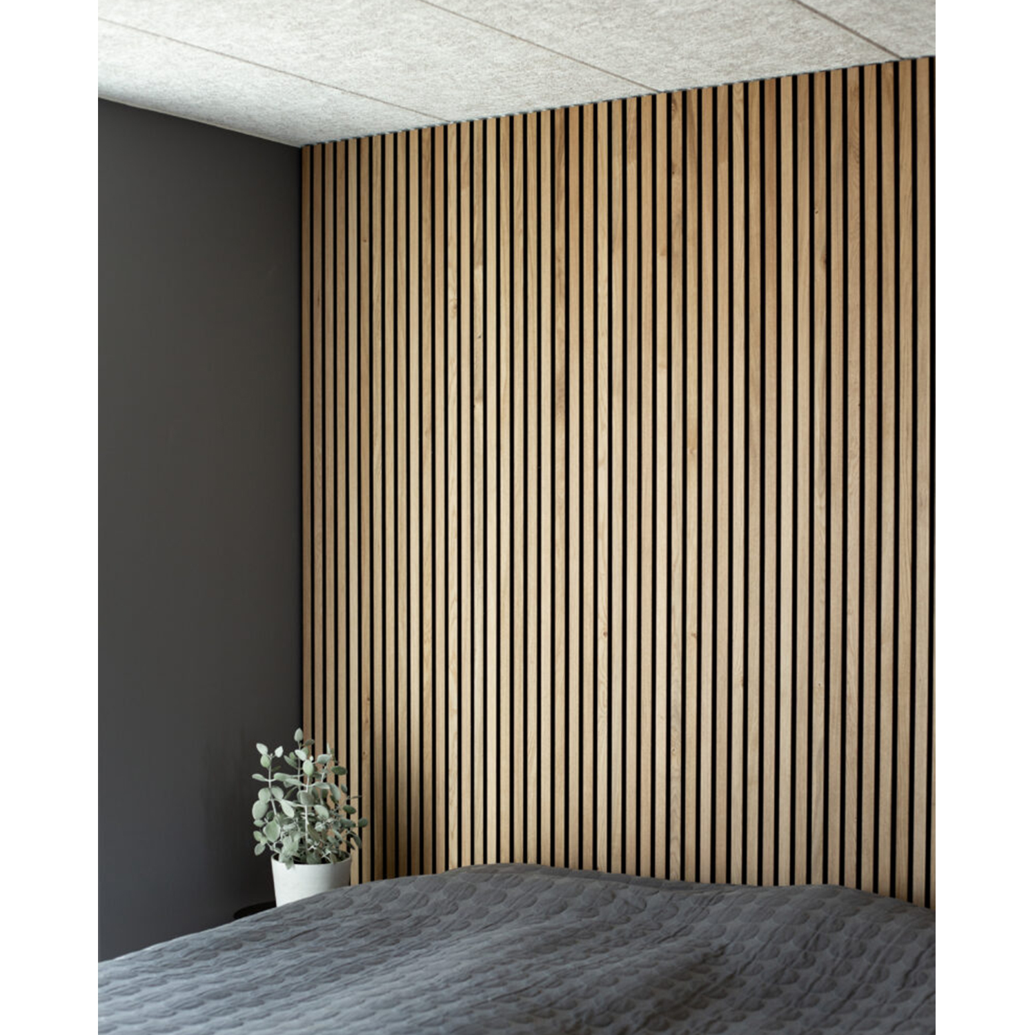 Noise Reducing Thin Acoustic Slat Wall Panel for Walls