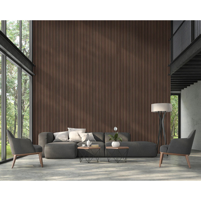 Soundproof Slats Natural Wooden Veneer Acoustic Panel
