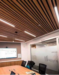 Double Eco Friendly Acoustic Slat Wall Panel Ceiling