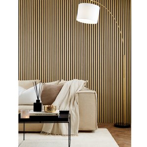 Factory Price Eco-Friendly Acoustic Slat Wood Wall Panel Polyester