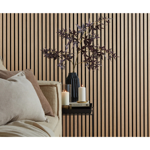 Natural Oak Wood Veneer Slats Acoustic Wall Panels