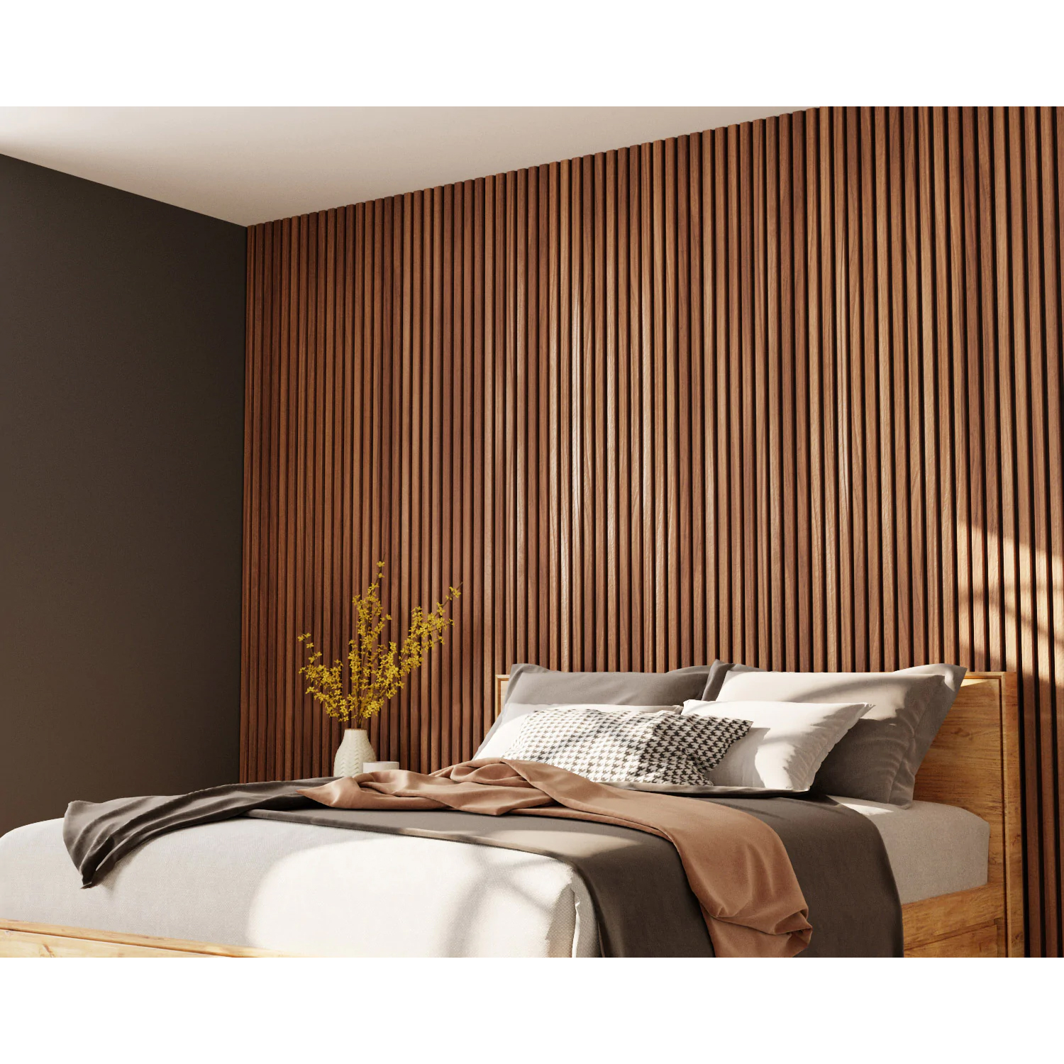 Custom Natural Wood Veneer Acoustic Wall Panels For Indoor